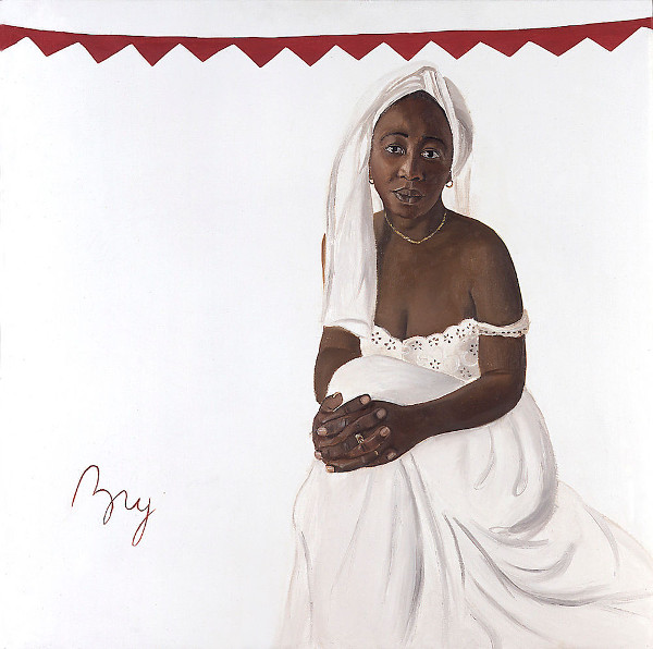 La femme au turban, huile sur toile, 80x80 cm
