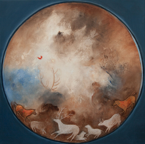 Migration d'automne, huile sur toile, 80x80cm
